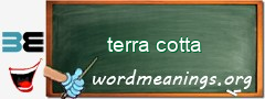 WordMeaning blackboard for terra cotta
